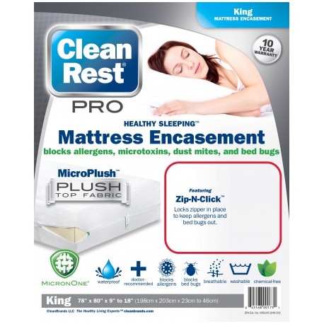 HOUSSE DE MATELAS 200X200 ANTI-PUNAISE DE LIT KING CLEANREST PRO