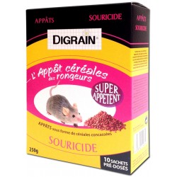 Souricide Produit Anti Souris - Digrain Appât 150g - Eradicateur