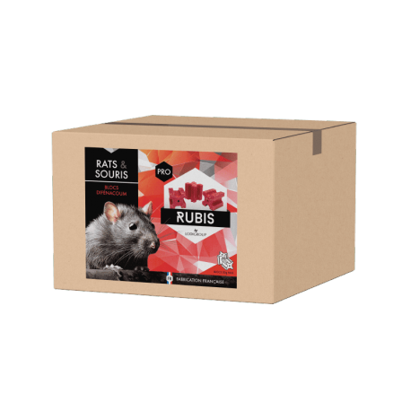 RUBIS Bloc 20g nu 10kg – Appâts blocs anti rats et souris